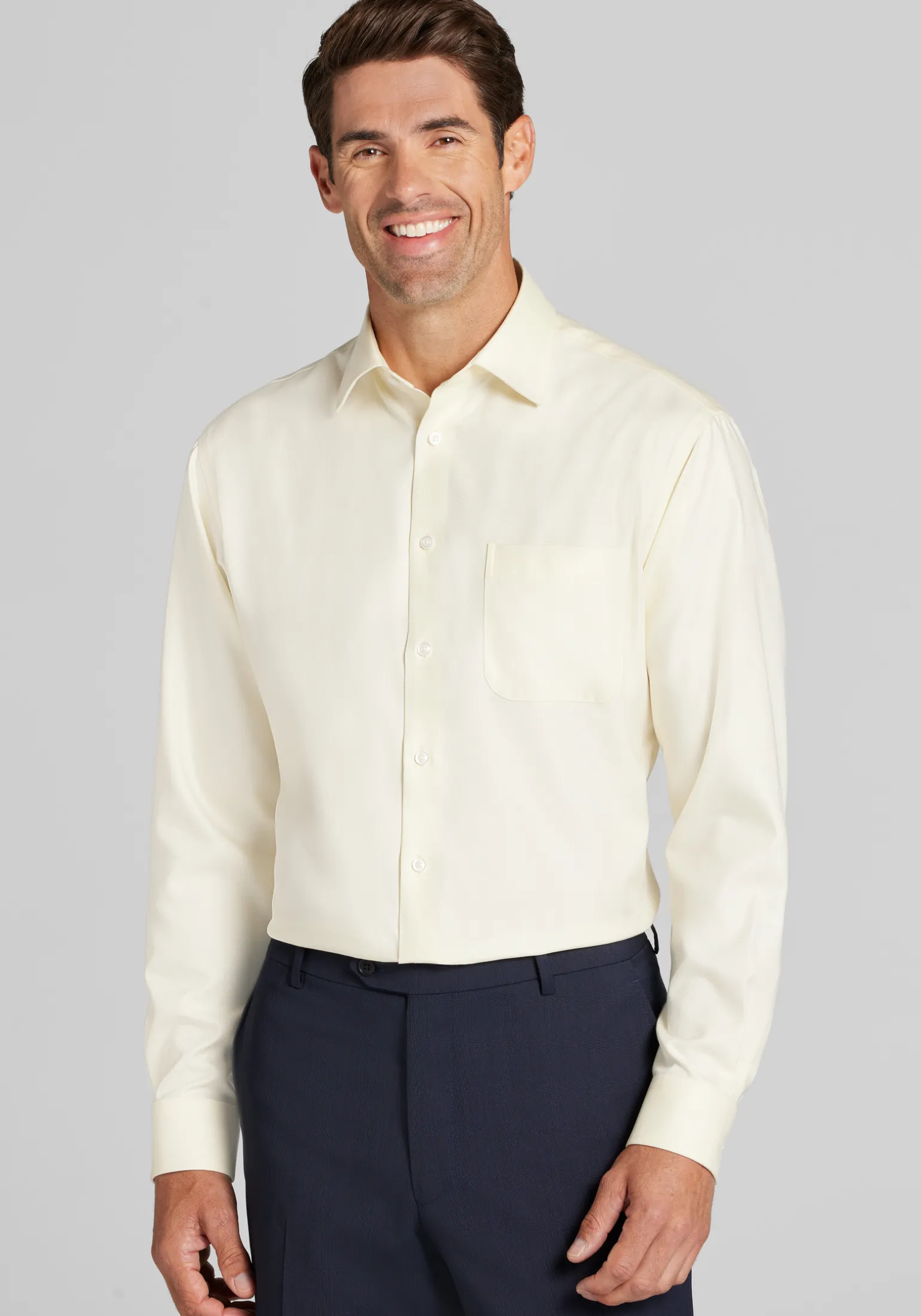 Reserve Collection Traditional Fit Spread Collar Solid Dress Shirt - Big & Tall