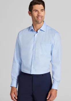 Reserve Collection Traditional Fit Spread Collar Herringbone Dress Shirt