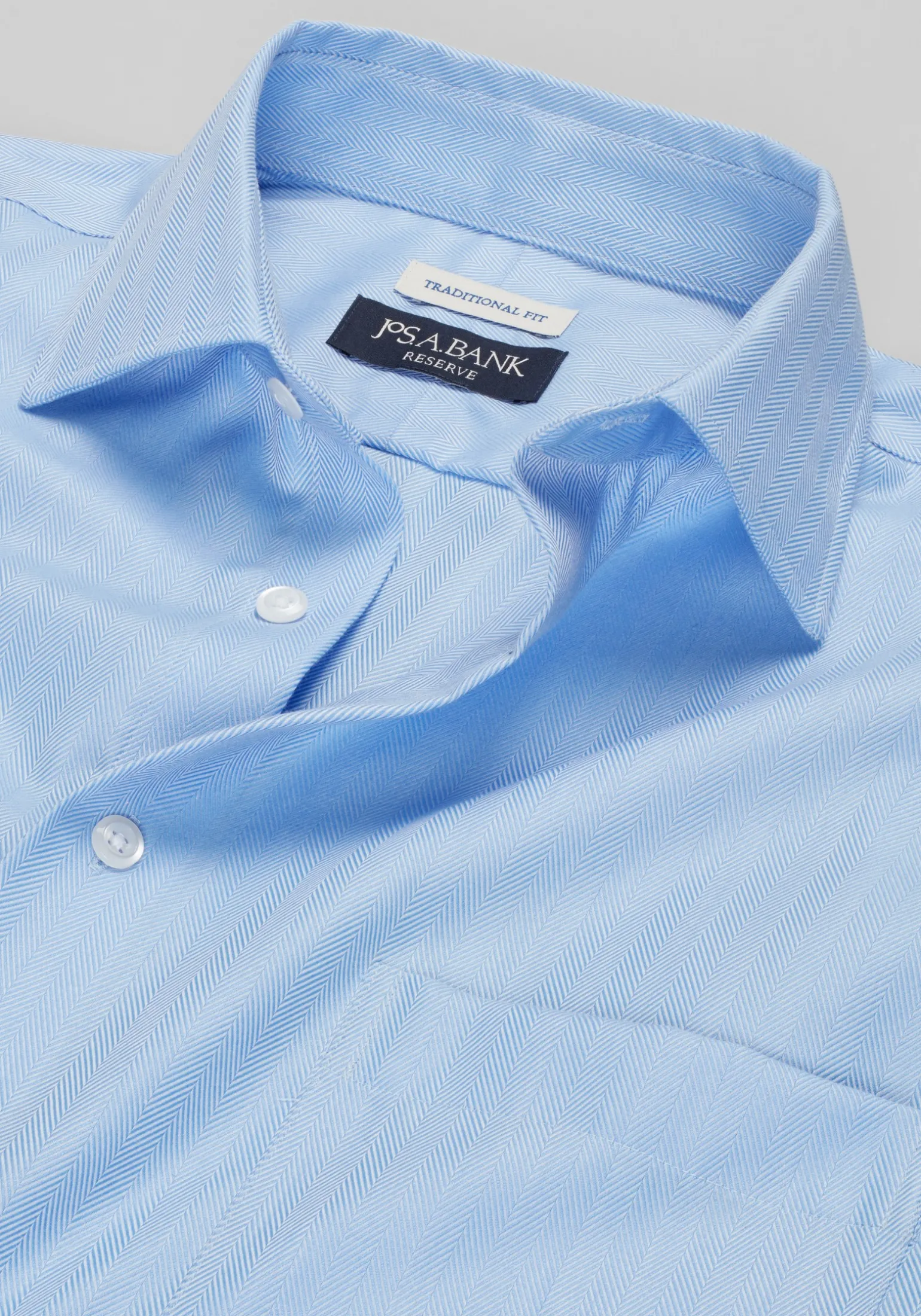 Reserve Collection Traditional Fit Spread Collar Herringbone Dress Shirt