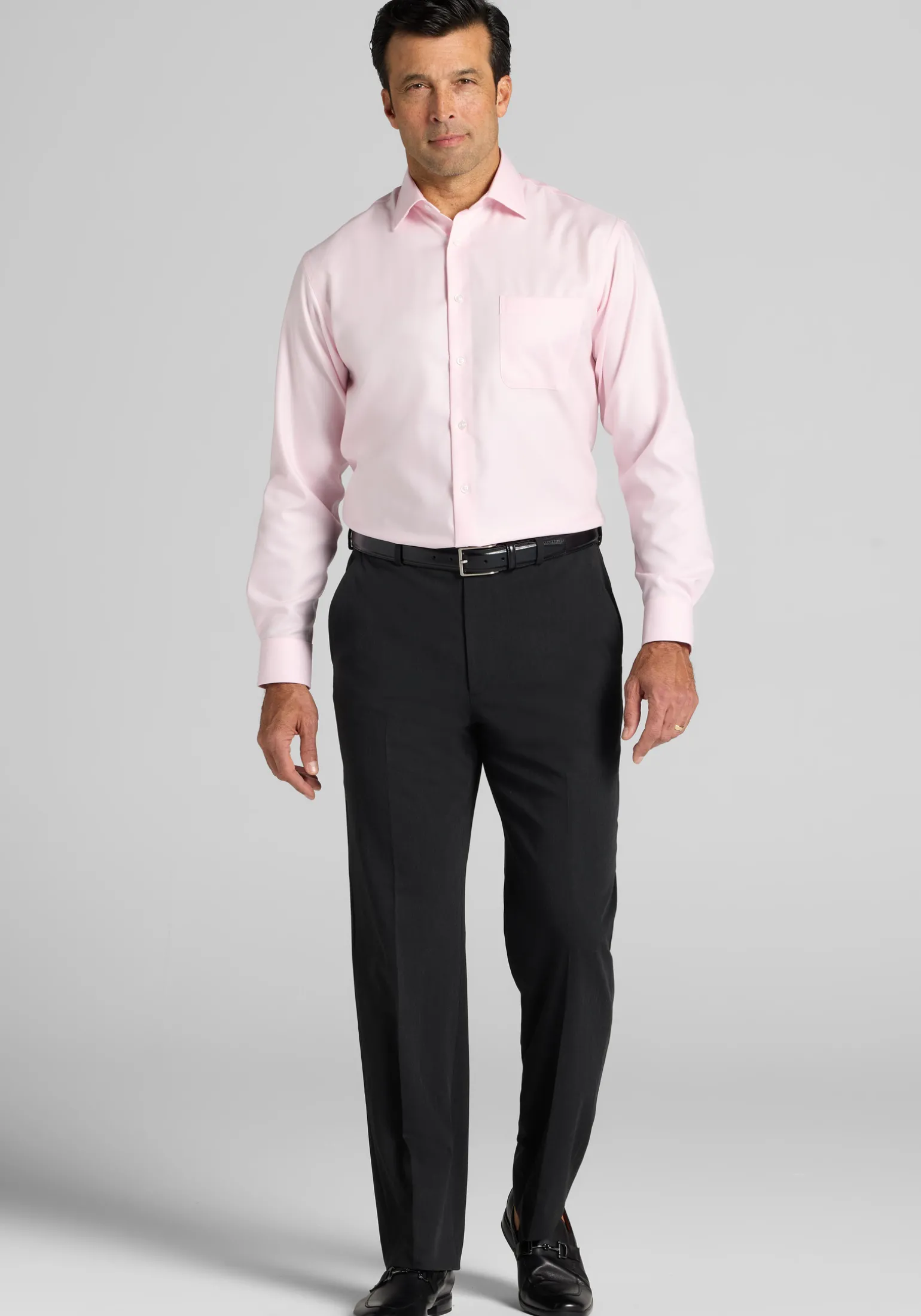 Reserve Collection Traditional Fit Spread Collar Herringbone Dress Shirt
