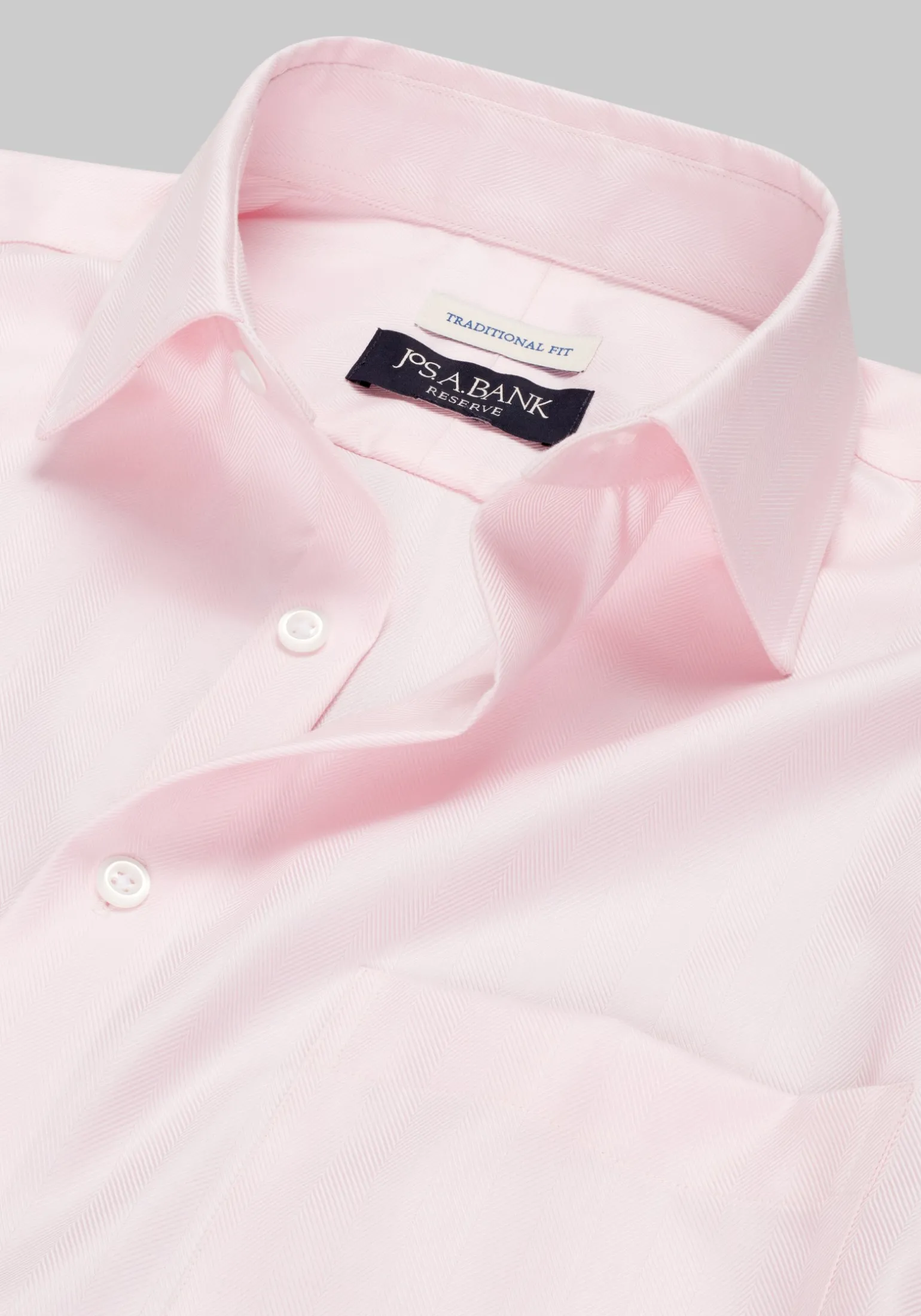 Reserve Collection Traditional Fit Spread Collar Herringbone Dress Shirt