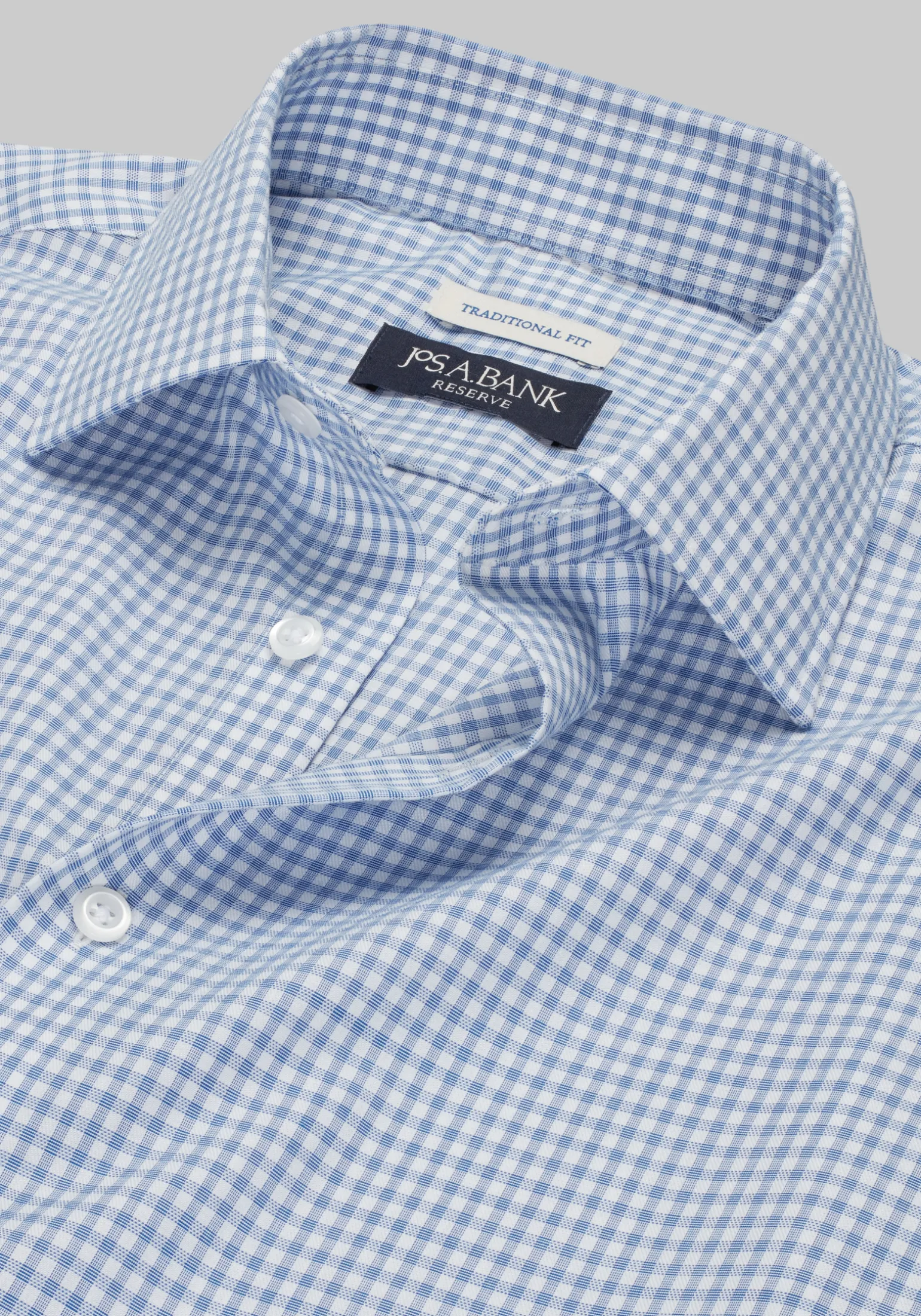 Reserve Collection Traditional Fit Spread Collar Gingham Dress Shirt
