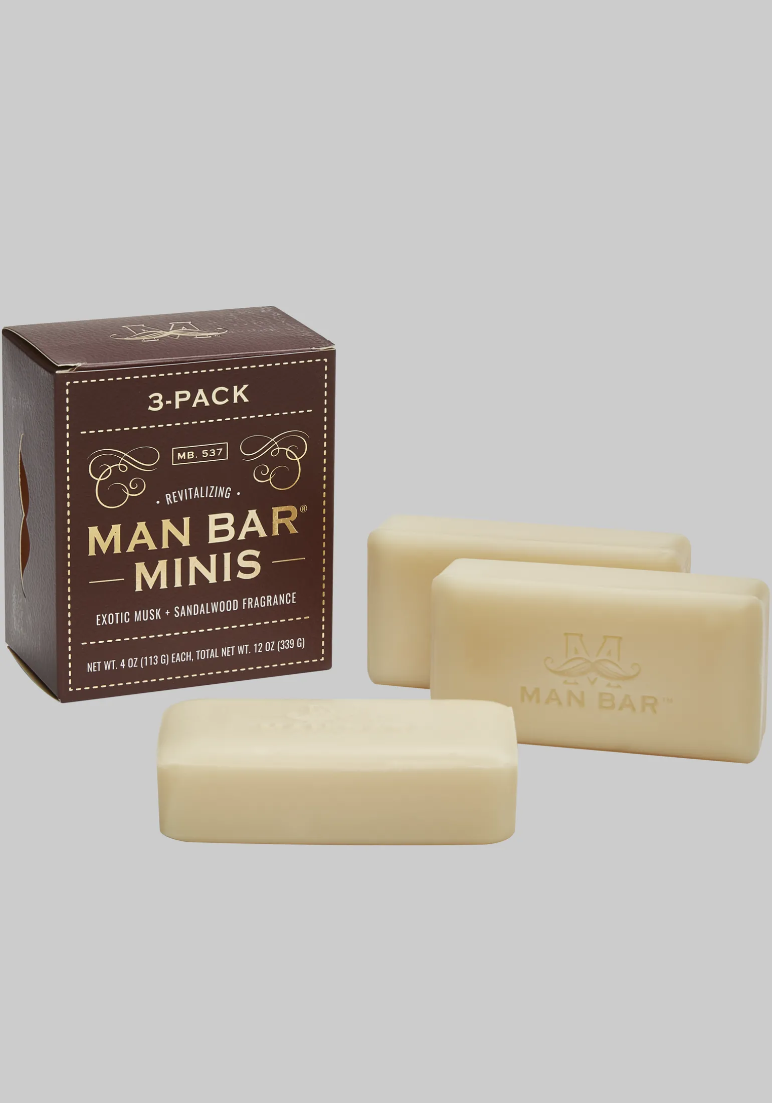 San Francisco Soap Co. Man Bar Exotic Musk & Sandalwood Mini Soaps, Set of 3