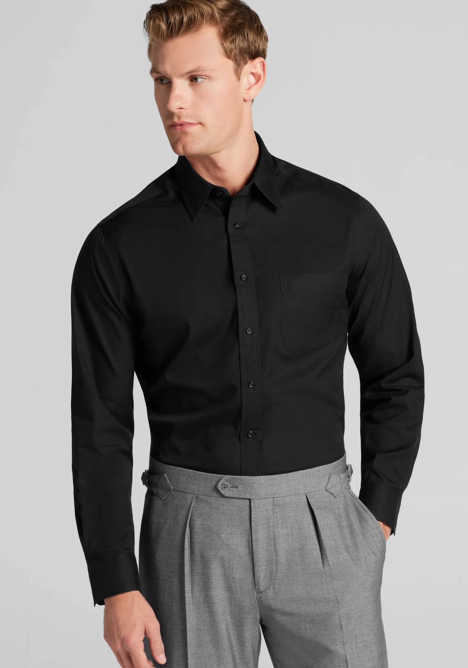 Traveler® Collection Slim Fit Solid Dress Shirt - Big & Tall