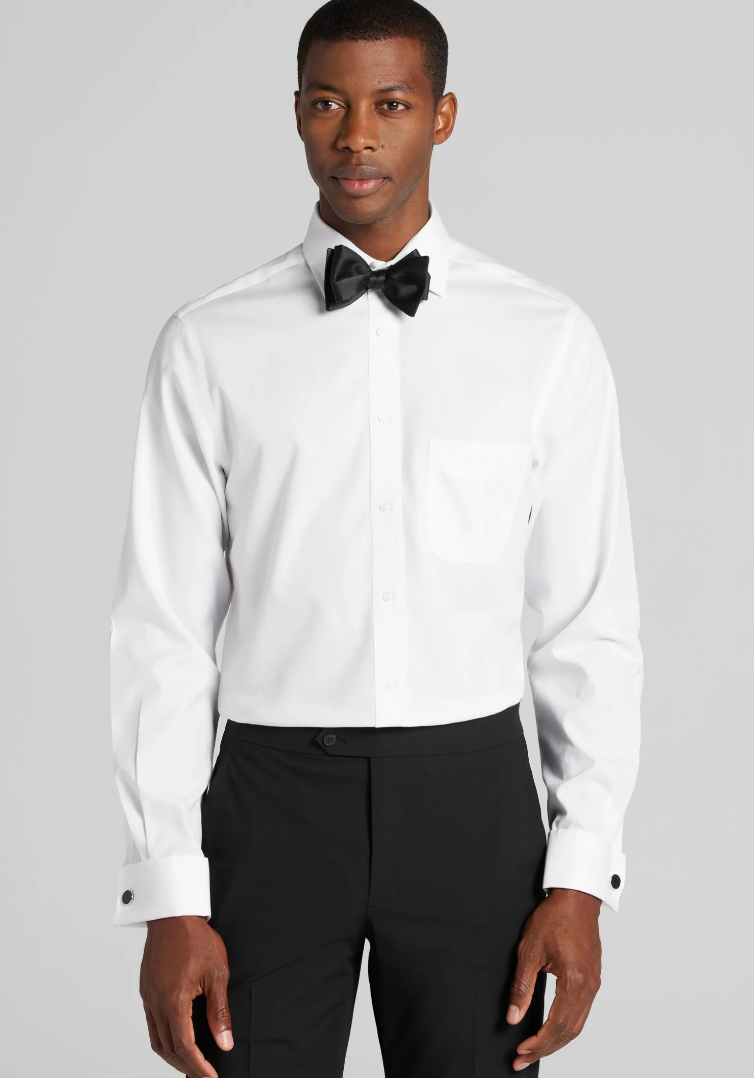 Traveler® Collection Slim Fit Spread Collar French Cuff Dress Shirt - Big & Tall