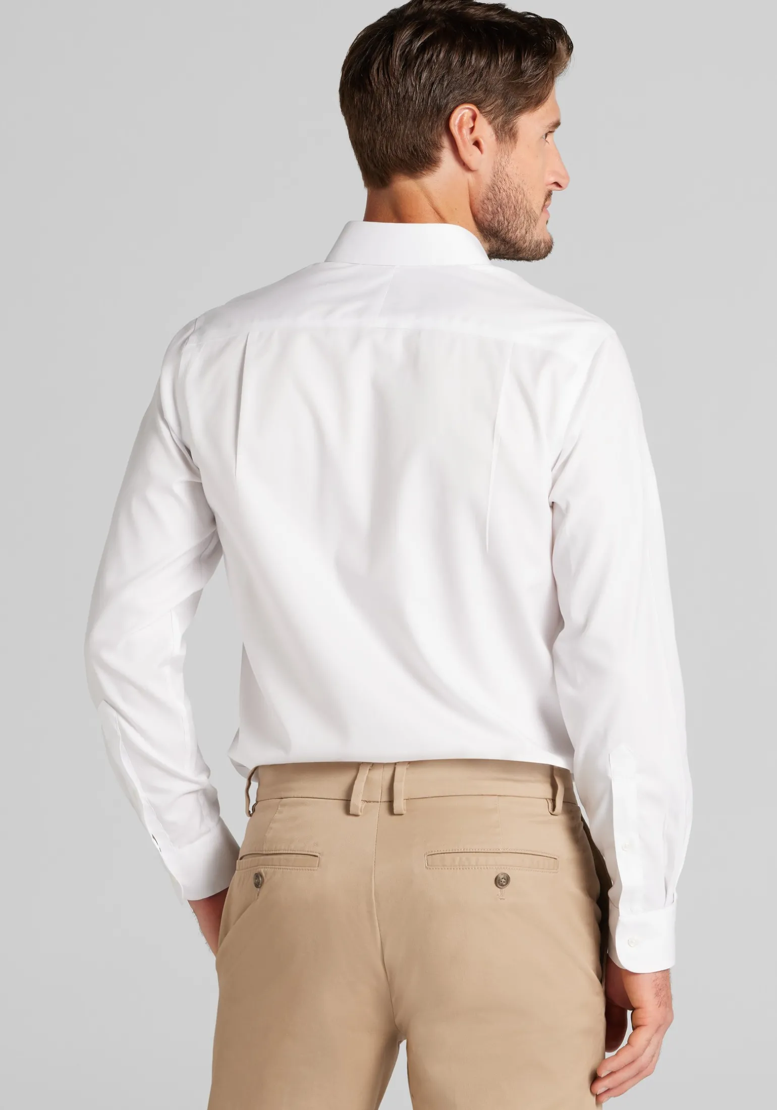 Traveler® Collection Slim Fit Point Collar Solid Dress Shirt