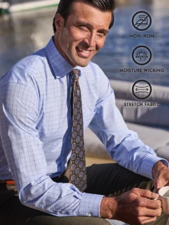 Traveler Collection Slim Fit Spread Collar Solid Dress Shirt