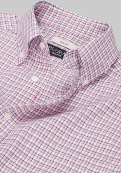 Traveler® Collection Slim Fit Button-Down Collar Plaid Dress Shirt