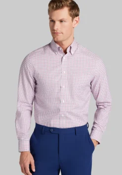 Traveler® Collection Slim Fit Button-Down Collar Plaid Dress Shirt