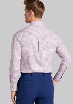 Traveler® Collection Slim Fit Button-Down Collar Plaid Dress Shirt