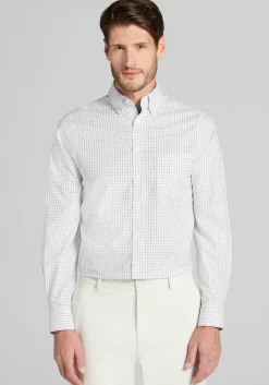 Traveler® Collection Slim Fit Button-Down Collar Grid Dress Shirt