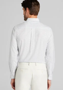 Traveler® Collection Slim Fit Button-Down Collar Grid Dress Shirt