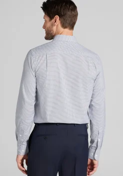 Traveler® Collection Slim Fit Spread Collar Grid Dress Shirt