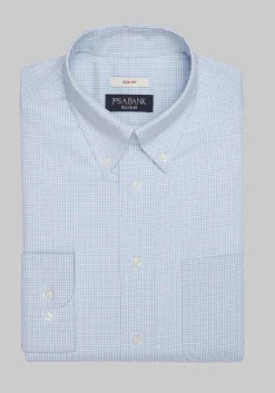 Traveler® Collection Slim Fit Button-Down Collar Check Dress Shirt