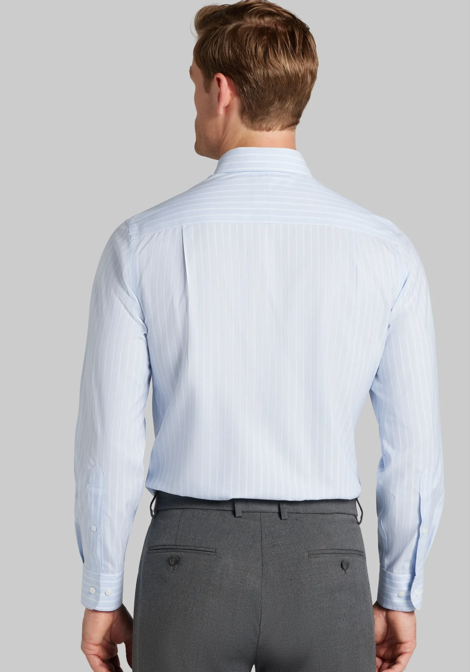 Traveler® Collection Slim Fit Spread Collar Stripe Dress Shirt