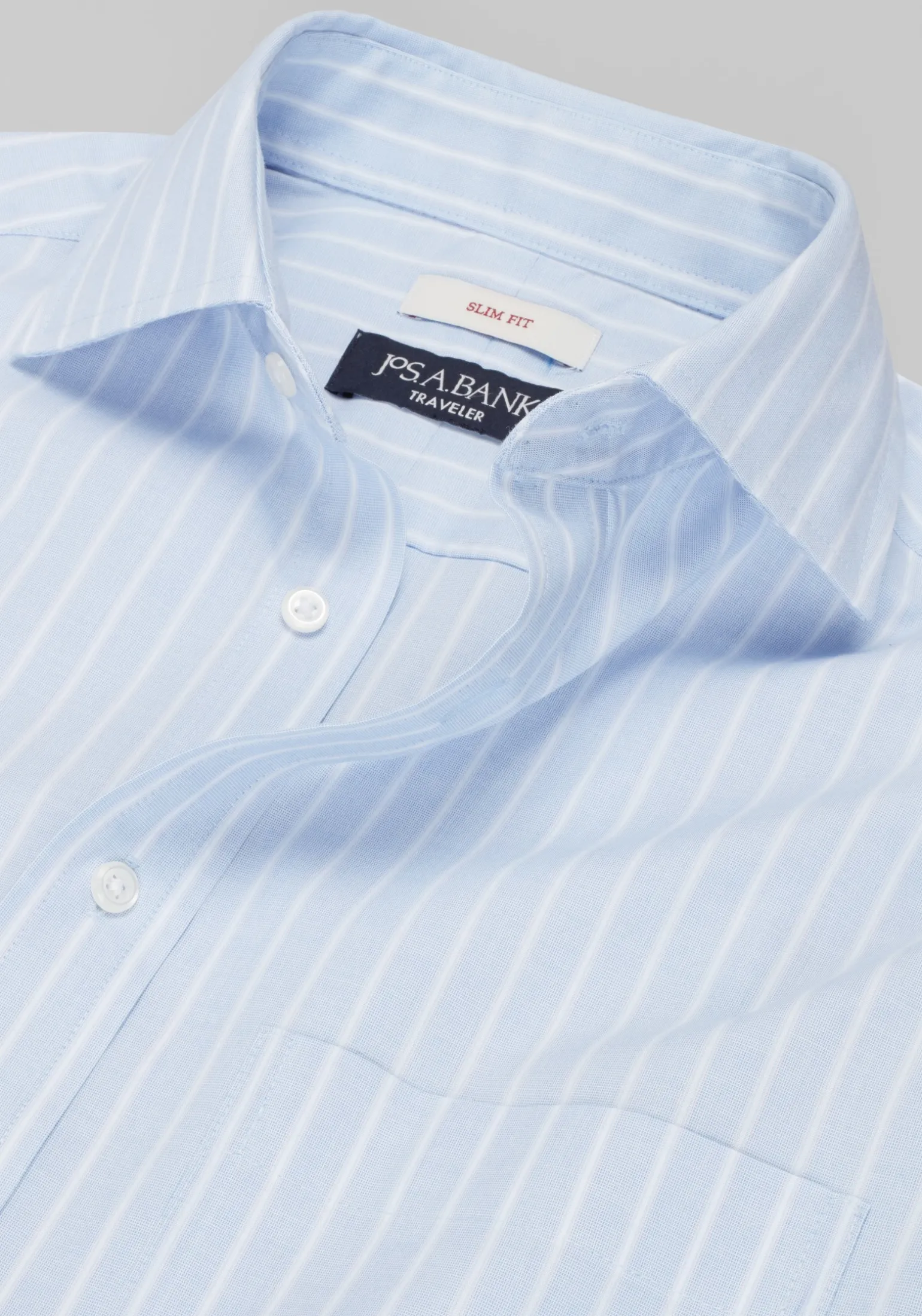 Traveler® Collection Slim Fit Spread Collar Stripe Dress Shirt
