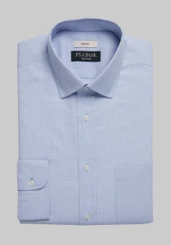 Traveler® Collection Slim Fit Spread Collar Gingham Dress Shirt
