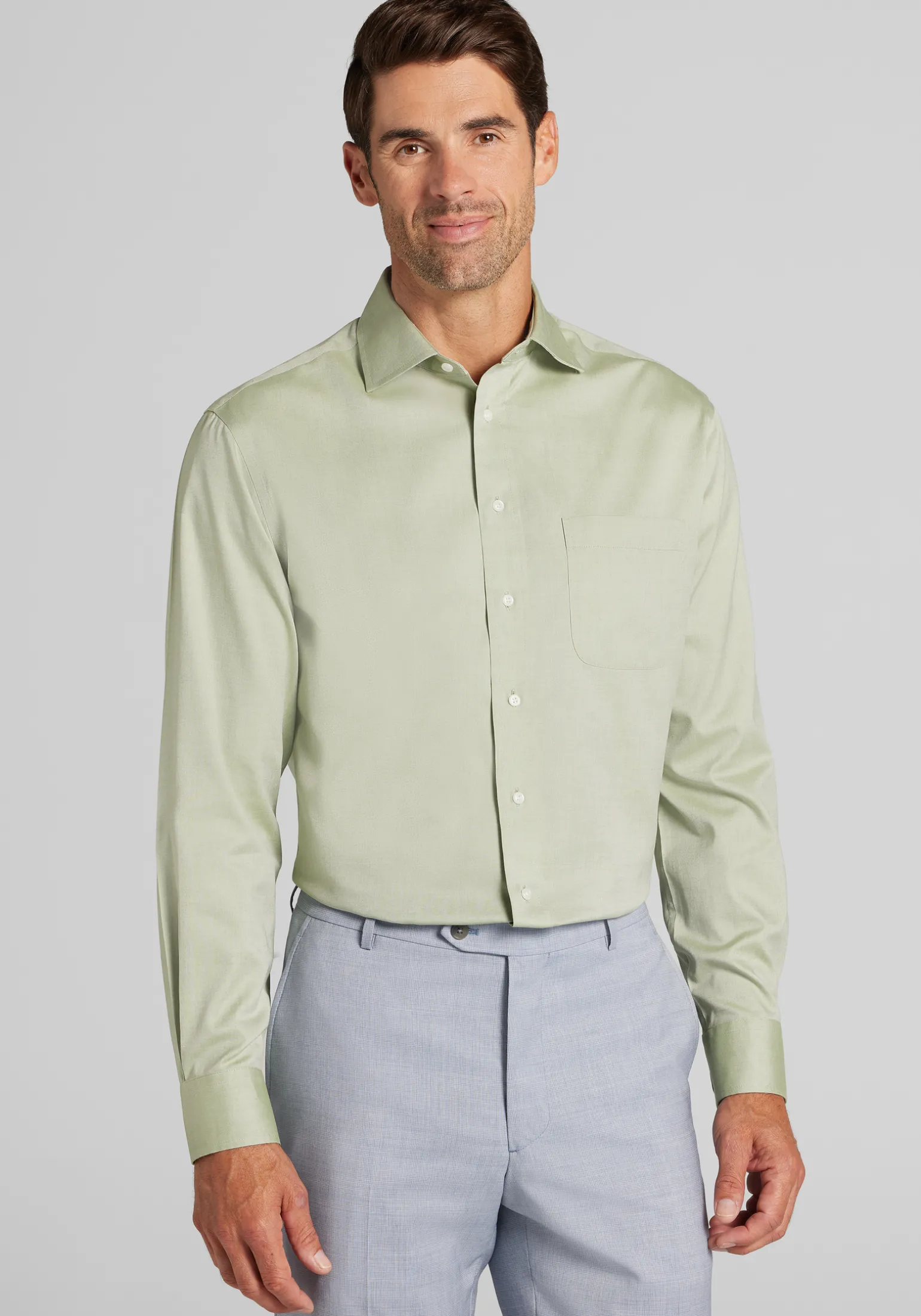 Traveler® Collection Tailored Fit Spread Collar Solid Dress Shirt - Big & Tall