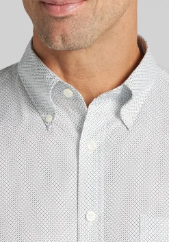Traveler® Collection Tailored Fit Micro Geo Button Up Shirt - Big & Tall