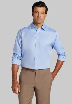 Traveler® Collection Tailored Fit Point Collar Solid Dress Shirt - Big & Tall