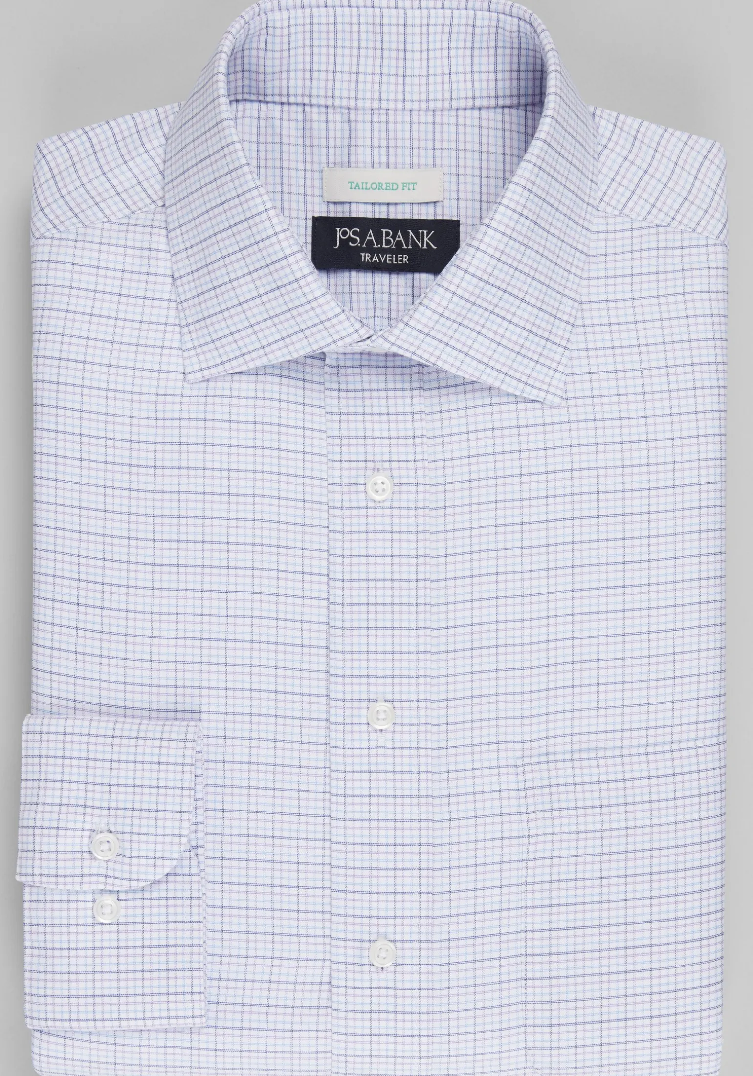 Traveler® Collection Tailored Fit Small Check Dress Shirt