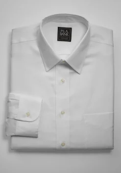 Traveler® Collection Tailored Fit Point Collar Solid Dress Shirt