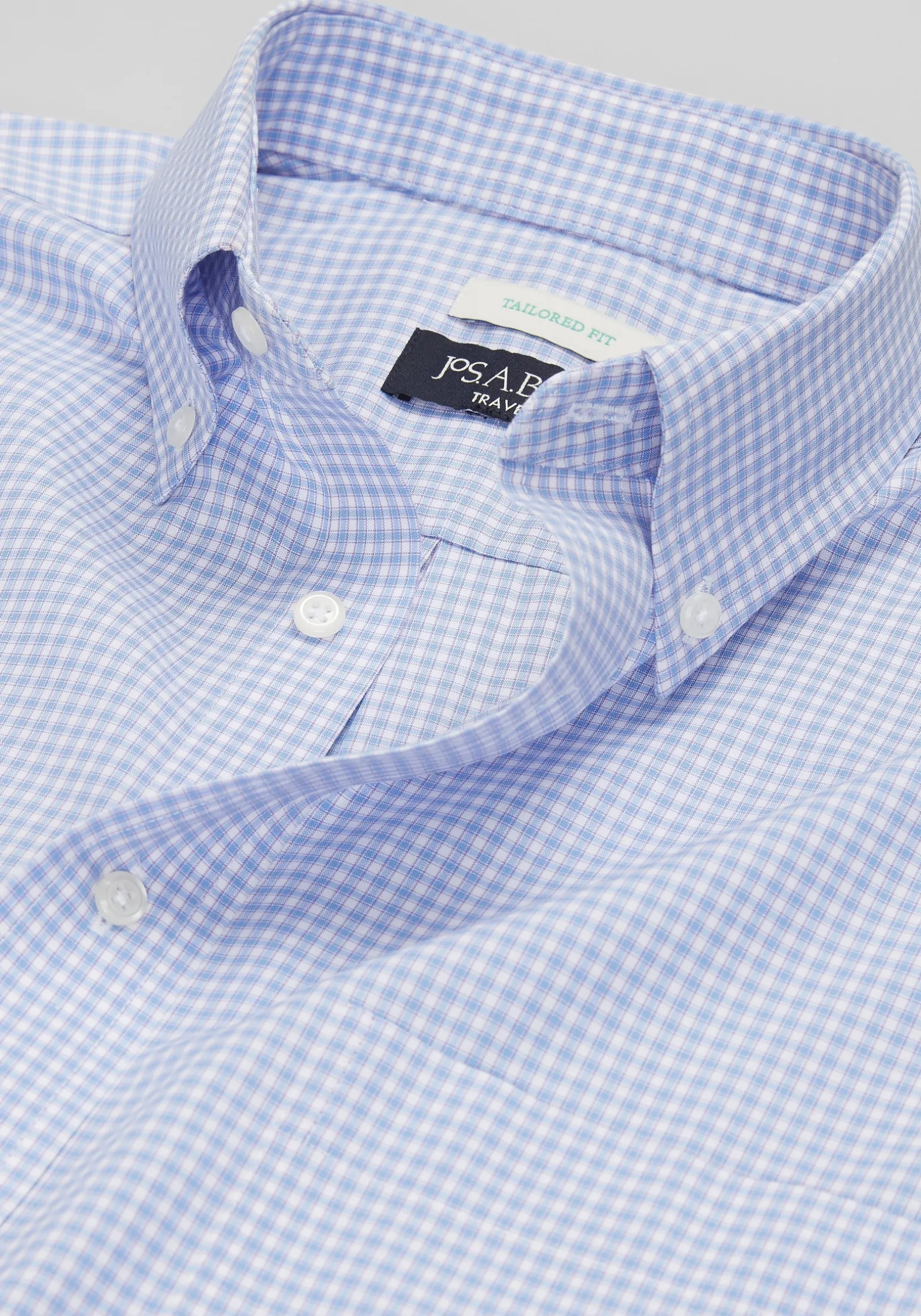 Traveler® Collection Tailored Fit Small Check Dress Shirt