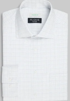 Traveler® Collection Tailored Fit Spread Collar Tattersall Dress Shirt
