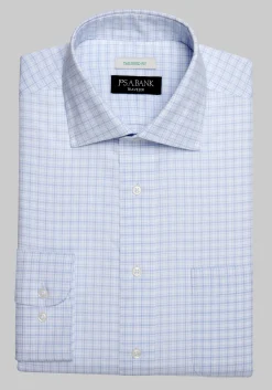 Traveler® Collection Tailored Fit Spread Collar Check Dress Shirt