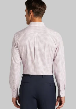 Traveler® Collection Tailored Fit Mini Plaid Dress Shirt