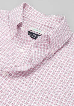 Traveler® Collection Tailored Fit Mini Plaid Dress Shirt