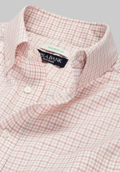 Traveler® Collection Tailored Fit Button-Down Collar Plaid Dress Shirt