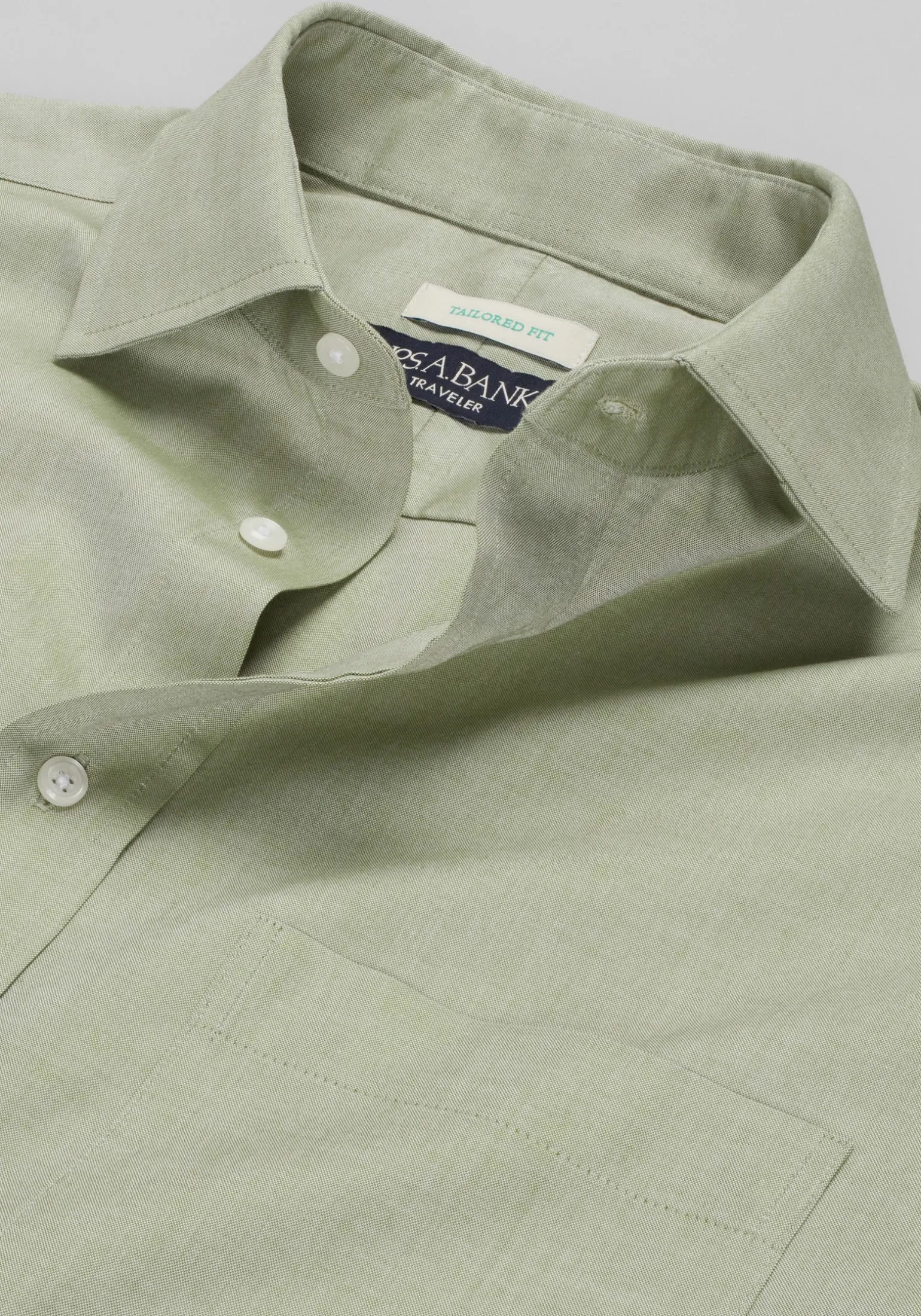 Traveler® Collection Tailored Fit Spread Collar Solid Dress Shirt