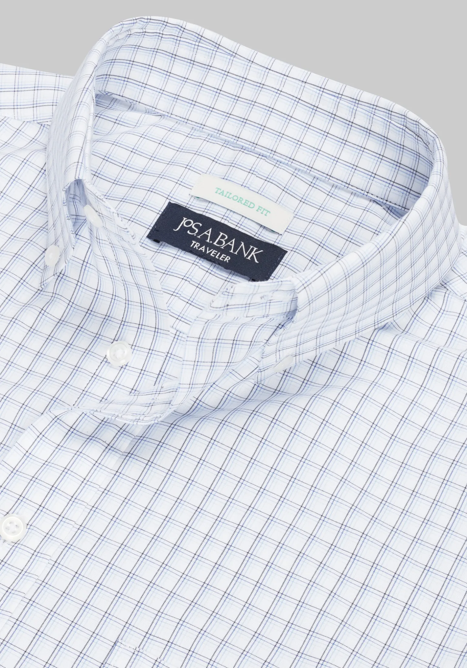 Traveler® Collection Tailored Fit Button-Down Collar Gradient Check Dress Shirt