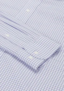Traveler® Collection Tailored Fit Spread Collar Grid Dress Shirt