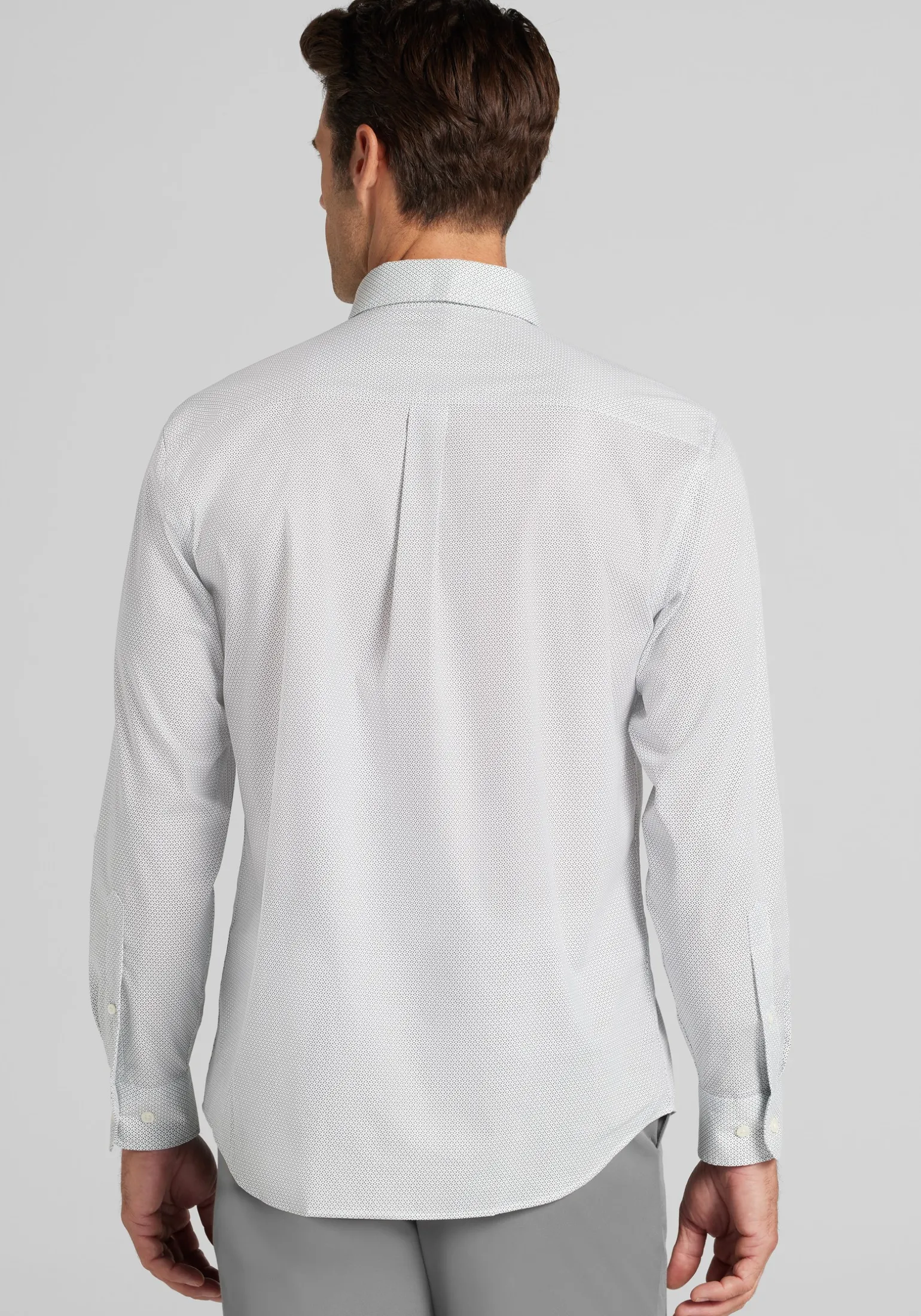 Traveler® Collection Tailored Fit Micro Geo Button Up Shirt
