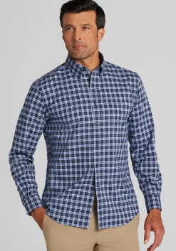 Traveler® Collection Tailored Fit Classic Check Button Up Shirt