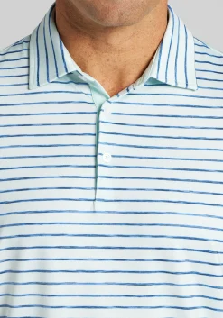 Traveler® Collection Tailored Fit Space-Dye Stripe Performance Polo