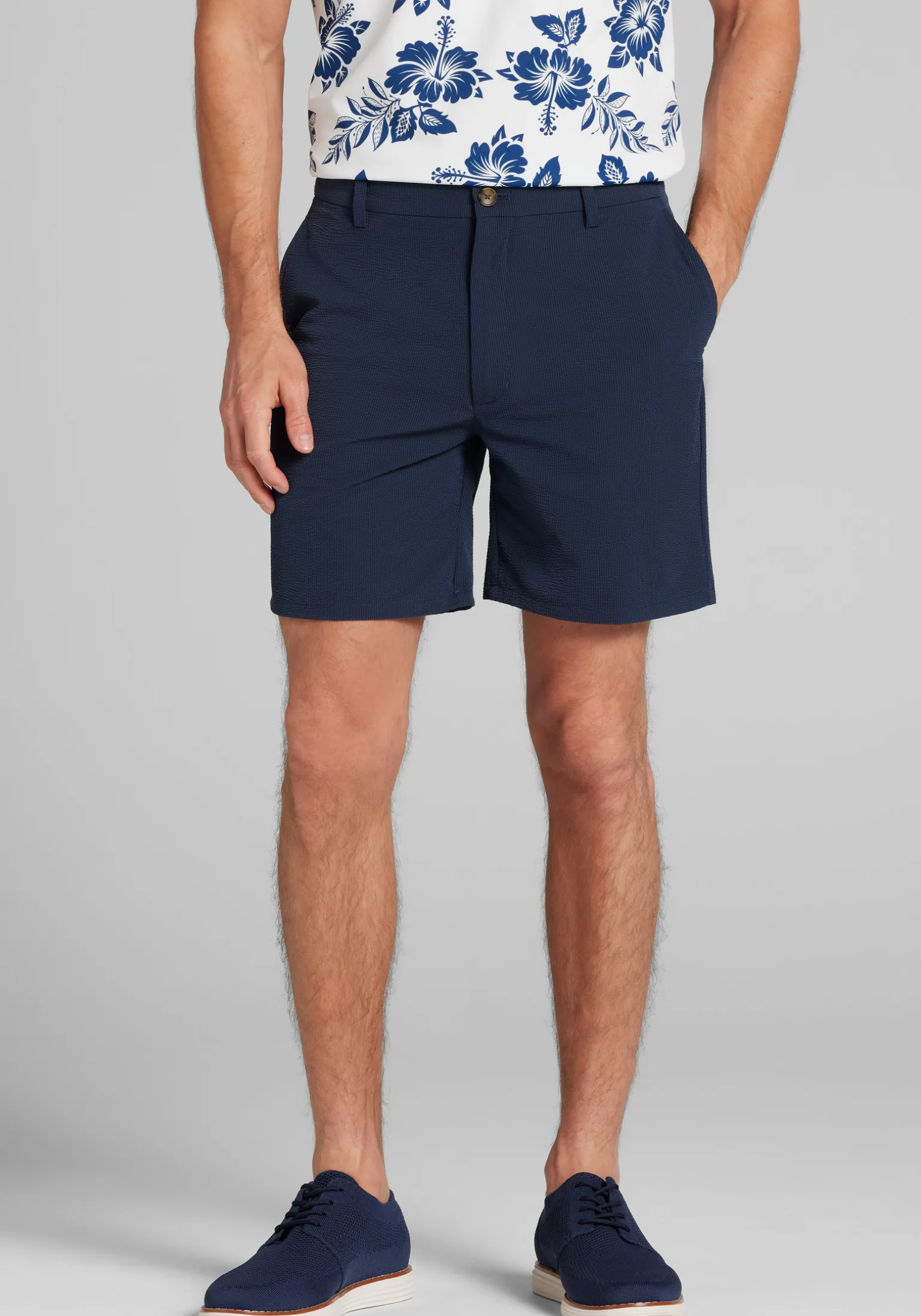 Traveler® Collection Tailored Fit Performance Seersucker Shorts 7'' Inch Inseam - Big & Tall CLEARANCE