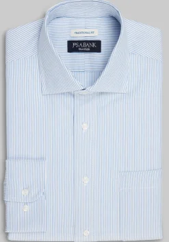 Traveler® Collection Traditional Fit Spread Collar Stripe Dress Shirt