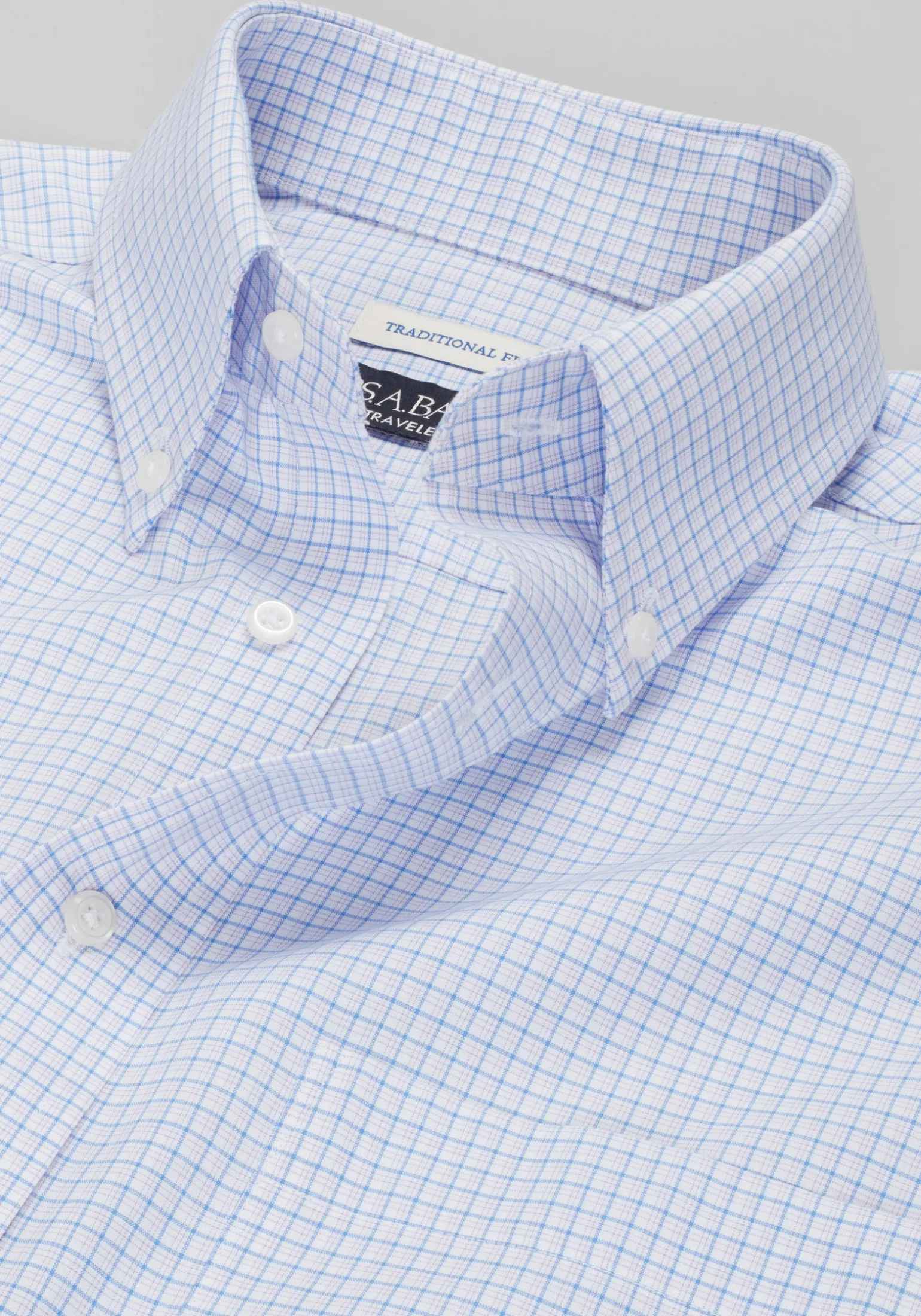 Traveler® Collection Traditional Fit Graph Plaid Dress Shirt