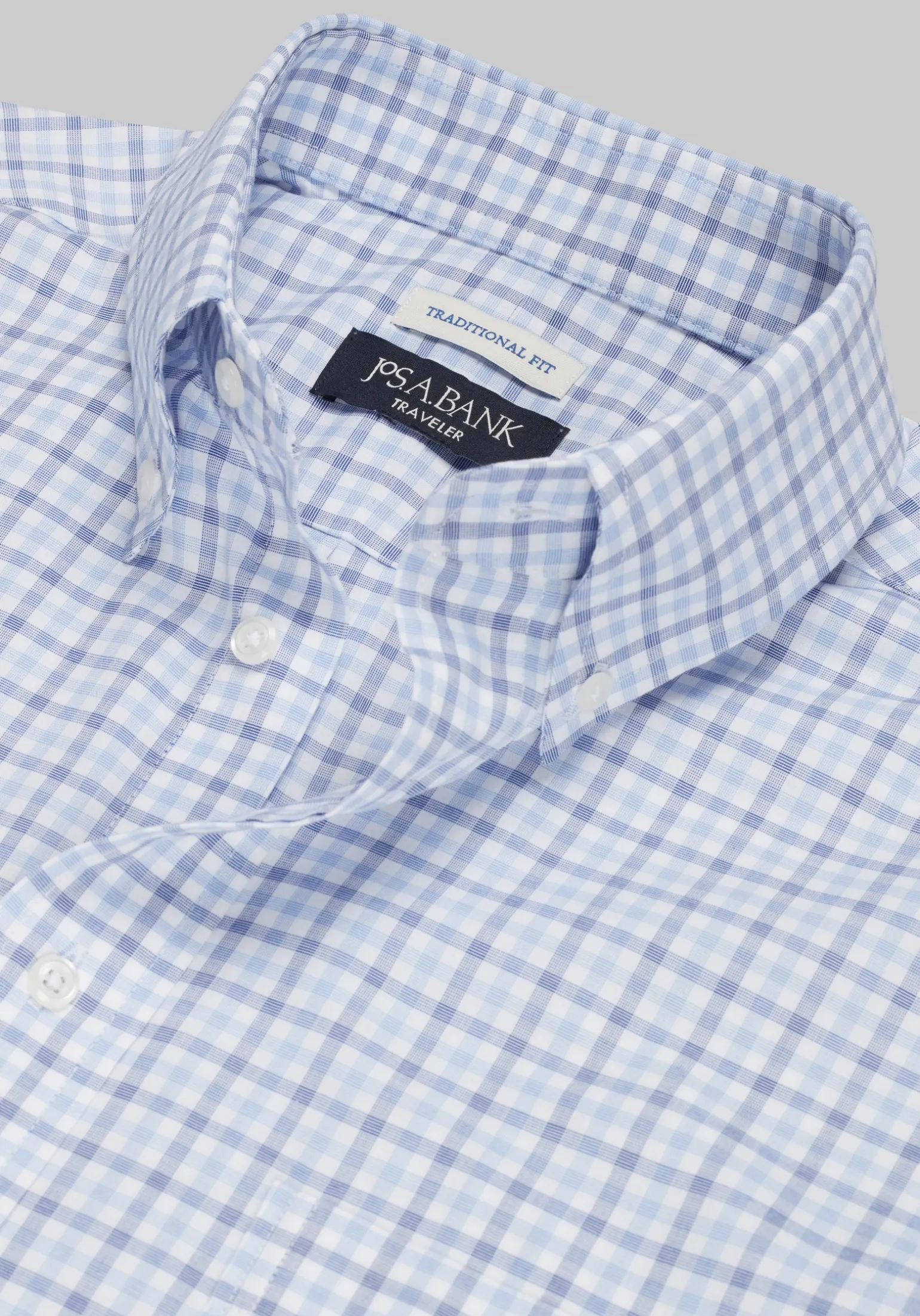 Traveler® Collection Traditional Fit Button-Down Collar Gingham Dress Shirt