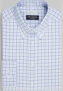 Traveler® Collection Traditional Fit Button-Down Collar Gingham Dress Shirt