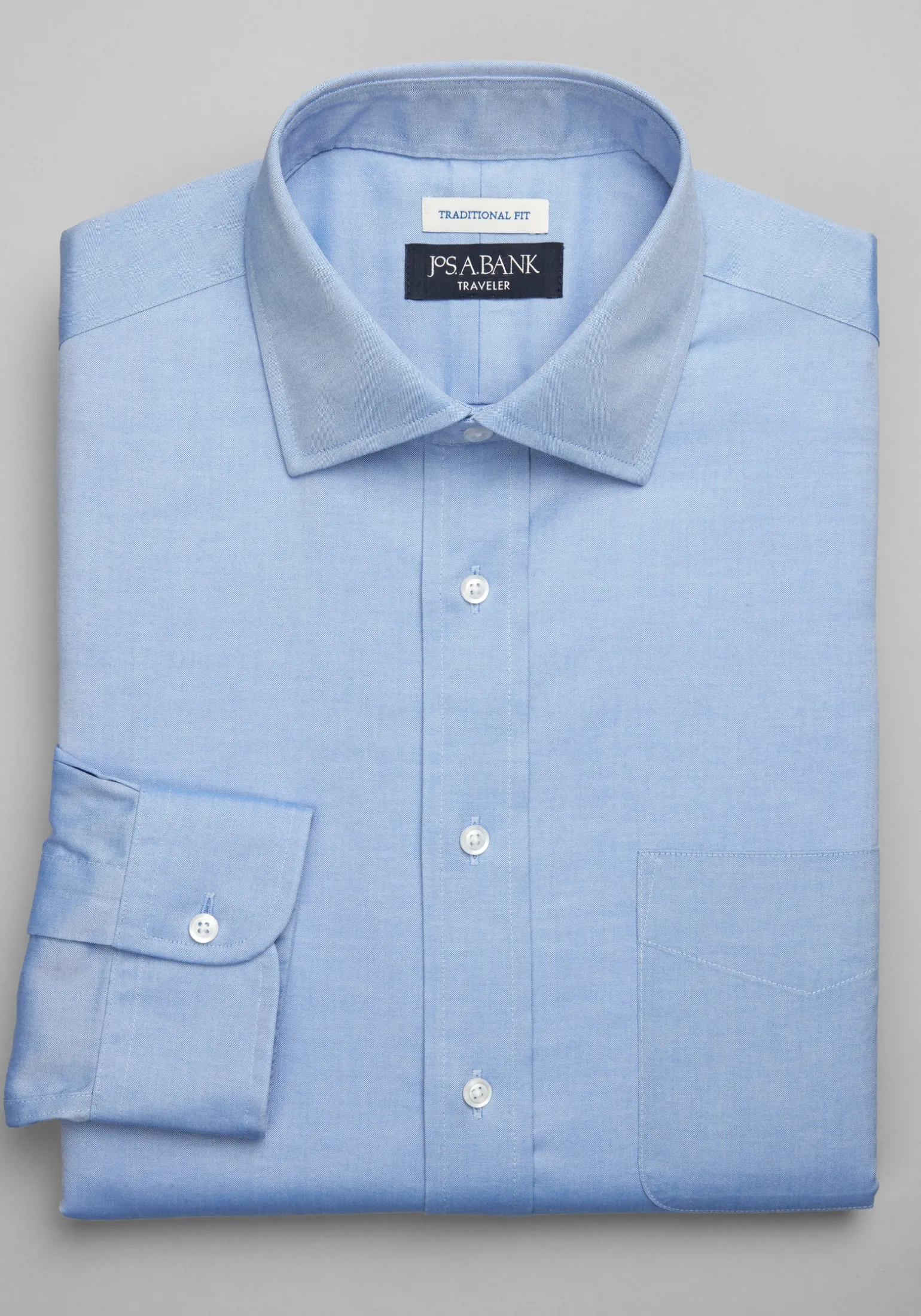 Traveler® Collection Traditional Fit Spread Collar Solid Dress Shirt