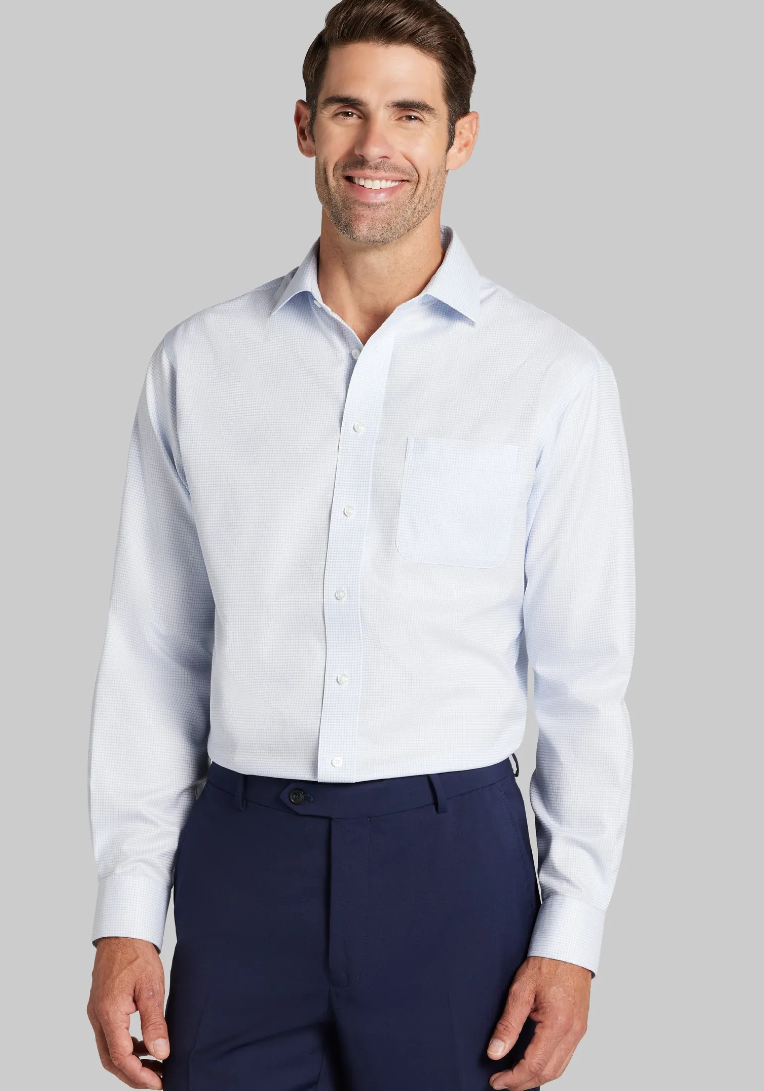Traveler® Collection Traditional Fit Small Check Dress Shirt