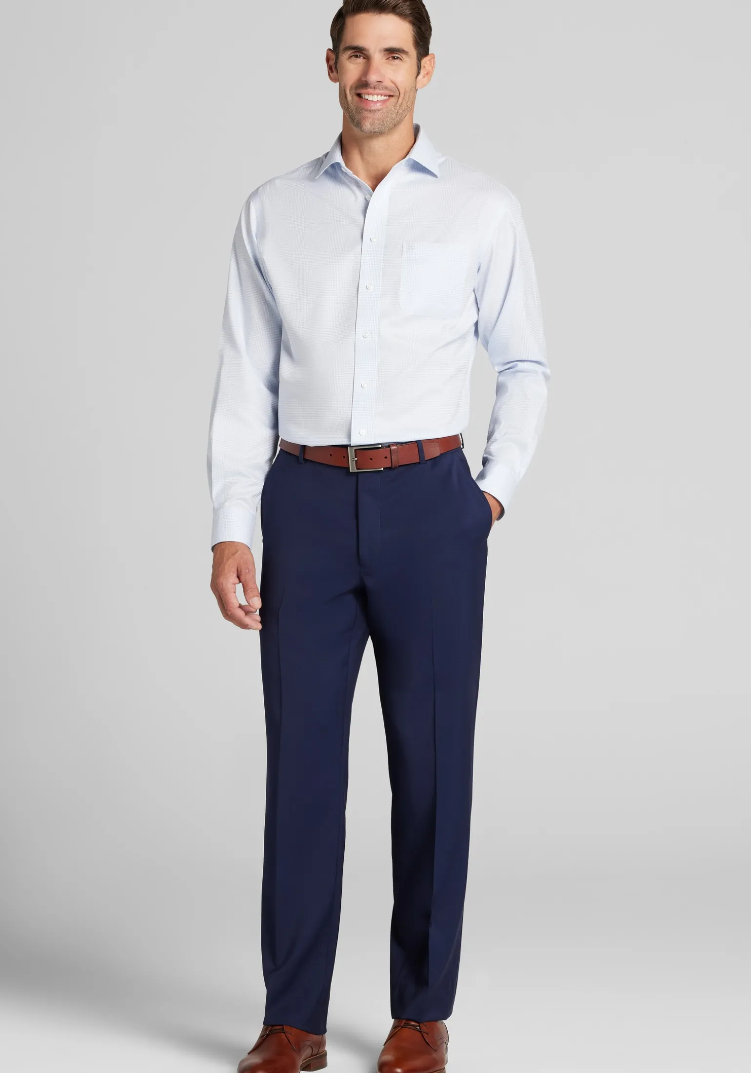 Traveler® Collection Traditional Fit Small Check Dress Shirt