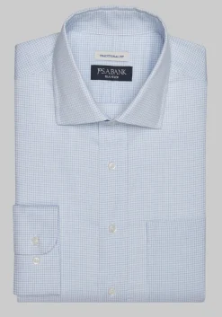 Traveler® Collection Traditional Fit Small Check Dress Shirt - Big & Tall