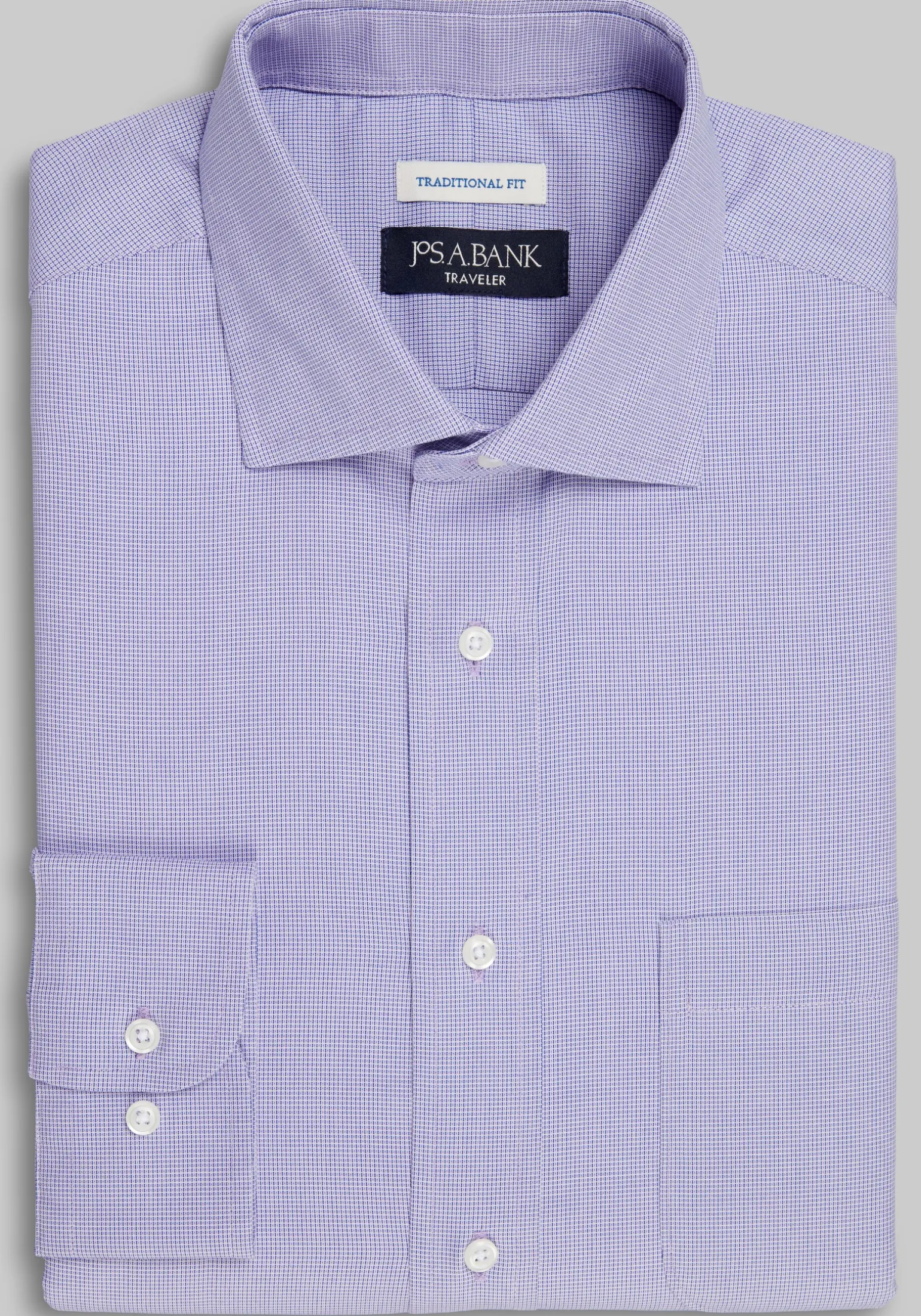 Traveler® Collection Traditional Fit Spread Collar Solid Dress Shirt - Big & Tall