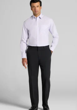 Traveler® Collection Traditional Fit Point Collar Grid Dress Shirt