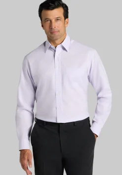 Traveler® Collection Traditional Fit Point Collar Grid Dress Shirt